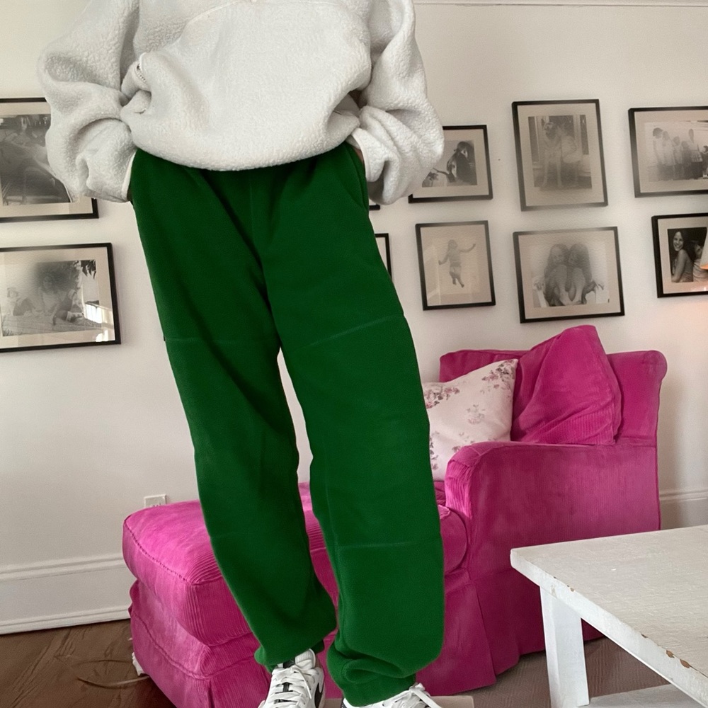 Aritzia Tna green boyfriend fleece pants size M